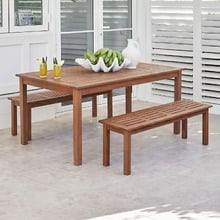 4 Seater 150cm Jasper Shorea Wood Outdoor Dining Set