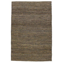 Taupe Homespun Leather & Cotton Rug