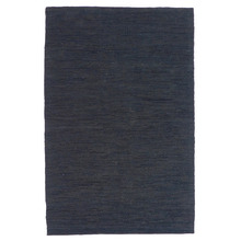 Black Angus Flat Weave Leather & Cotton Rug