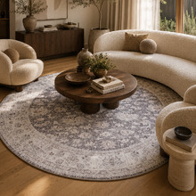 Grey Benita Round Rug
