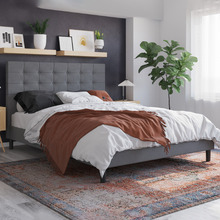 Grey Kylie Buttoned Upholstered Bed Frame