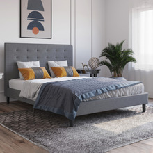 Grey Kylie Upholstered Bed Frame