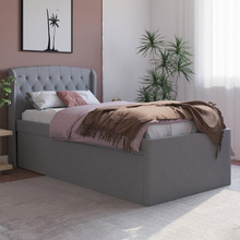 Jordanov Upholstered King Single Bed with Trundle