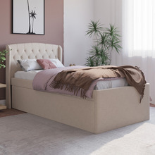Jordanov Upholstered King Single Bed with Trundle