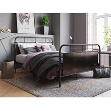 Rustic Brown Kingston Metal Bed Frame