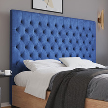 Blue Modern Classic Mansory Velvet Bedhead