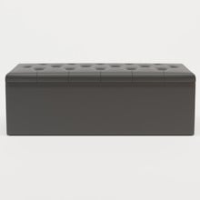 Oxford Faux Leather Storage Ottoman Bench