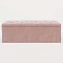 Oxford Velvet Storage Ottoman Bench