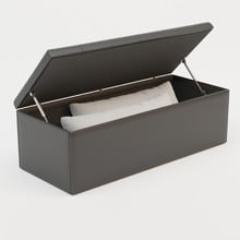 Oxford Faux Leather Storage Ottoman Bench