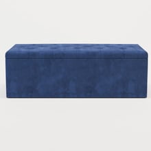 Oxford Velvet Storage Ottoman Bench