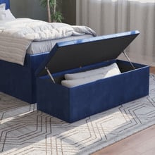 Oxford Velvet Storage Ottoman Bench