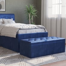 Oxford Velvet Storage Ottoman Bench