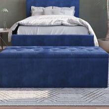 Oxford Velvet Storage Ottoman Bench