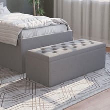 Oxford Velvet Storage Ottoman Bench