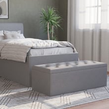 Oxford Velvet Storage Ottoman Bench
