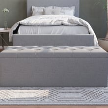 Oxford Velvet Storage Ottoman Bench