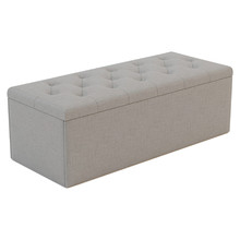 Oxford Velvet Storage Ottoman Bench