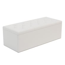 Oxford Faux Leather Storage Ottoman Bench