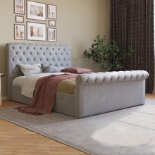 Draco Velvet Gas Lift Storage Bed Frame