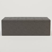 Grey Oxford Fabric Storage Ottoman Bench