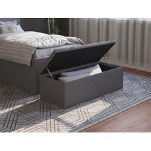 Grey Oxford Fabric Storage Ottoman Bench