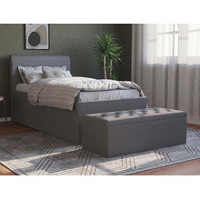 Grey Oxford Fabric Storage Ottoman Bench
