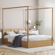 Natural Olsen Gas Lift Storage Canopy Bed