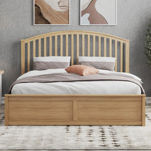 Natural Yebes Pine Wood Gas Lift Storage Bed Frame