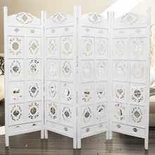 White Jali 4 Panel Room Divider