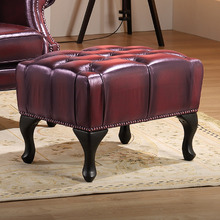 Alastair Leather Footstool
