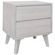 Brushed White Adena 2 Drawer Bedside Table