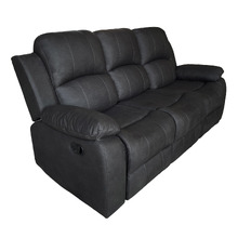 Black Riego 3 Seater Manual Recliner Sofa