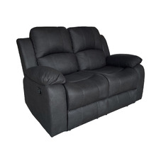 Black Riego 2 Seater Manual Recliner Sofa