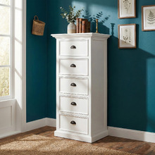 White Meharry 5 Drawer Chest