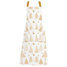 Gold Christmas Tree Pocketed Cotton Apron
