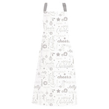 Silver Christmas Joy Pocketed Cotton Apron