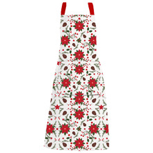 Red Christmas Flowers Cotton Apron