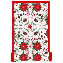 Red Christmas Flowers Cotton Table Runner