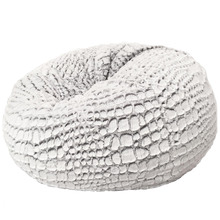 Light Grey Scales Faux Fur Beanbag Cover