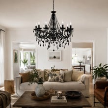 Cassie Black Acrylic 12 Light Chandelier