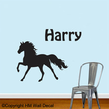 Personalised Name with Horse Removable Wall Art Decal