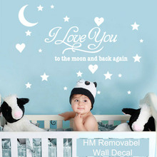 I Love You to The Moon and Back DIY Removable Wall Decal