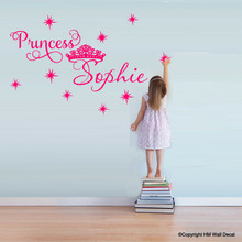 Personalised Tiara with Stars Removable Wall Sticker