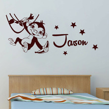 Personalised Hanging Monkey Removable Wall Sticker