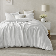 White Findlay European Flax Linen Quilt Cover Set