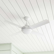 White Link 4 Blade AC Ceiling Fan with Light Kit & Remote