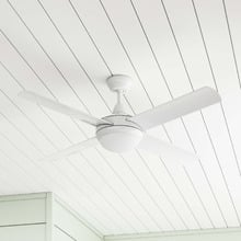 White Link 4 Blade AC Ceiling Fan with Light Kit & Remote