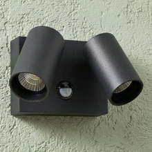 Capri Outdoor 2 Light LED Wall Spotlight with Sensor