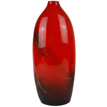 Medium Red Elements Lacquer Bottle Vase