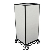 40cm Rectangular Boudoir Silk & Steel Table Lamp